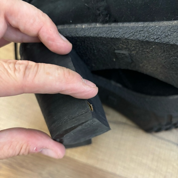 Frye Suede Tassel Accents High Heeled Platform Boots Women’s - Picture 8 of 12